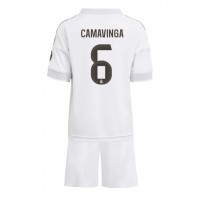 Real Madrid Eduardo Camavinga #6 Hjemmebanesæt Børn 2025-26 Kortærmet (+ Korte bukser)